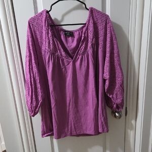 Lavender Eyelet Blouse